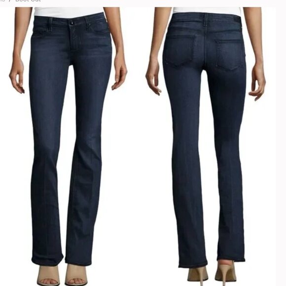 Paige Manhattan Bootcut Jeans Size 26 Clayton Dark Wash Stretch EUC - Picture 1 of 15
